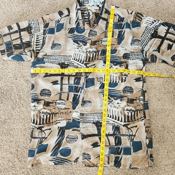 Vintage Expressions World Wide Havana Men's Abstract Print Shirt - Picture 12 of 12